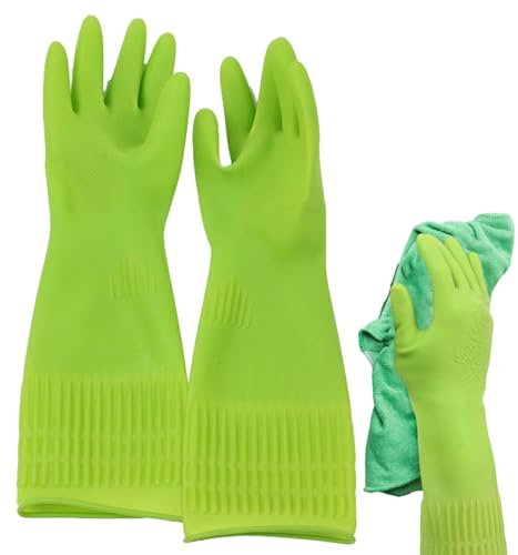 WOBBLO Geschirrhandschuhe, Küchenhandschuhe zum Geschirrspülen | 1 Paar Geschirrspülhandschuhe, Latex-Handschuhe, Küchenhandschuhe zum Geschirrspülen, Reinigungshandschuhe