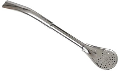 Cannuccia corta in acciaio inox, con picco di pappagallo, cannuccia per infusione Mate, cannuccia per tè Mate (corta)