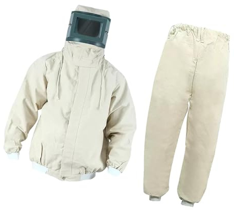 Folpus Sandstrahlen Anzug Leichte Schutzkleidung für DIY Malerei Polieren, Beige