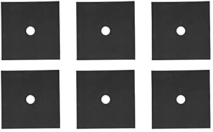 6 Pezzi Coperture per Fornelli, Coperture per Fornelli a Gas, Coperture Superiori Antiaderenti Riutilizzabili per Fornelli, Protezioni per Fornelli a Gas Nere, Coperture per