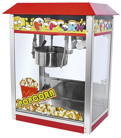 STWBHW Popcorn Maker Machine,1400W Commercial Popcorn Maker,Stainless Steel Popcorn Machine, Electric Heating Bud Popcorn Stall Snack Puffing Machine Popcorn Machine (Color : Red)