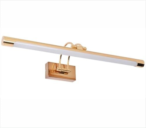 Aplique LED de pared para iluminar cuadros, espejos, murales, etc, led 9W estilo tradicional y elegante, luz cálida 3000K, Acabado ORO Brillante, articulado y giratorio. 50cm