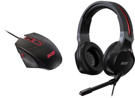 Acer Nitro LITE Gaming Combo Set | Nitro Gaming Mouse X Gaming Headset Black Red