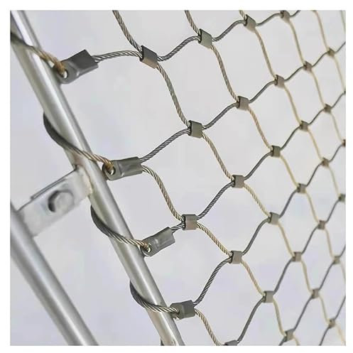 GZHERVICES Flexible Edelstahlseilmasche, Kabelbalustrade Kabelgeflecht Vogelgarten, Käfigzaun Im Zoo Drahtseilschutznetz Für Balkontreppen Sicherheitsnetz Pflanzenkletternetz(Silver-2.5mm,3x3m)