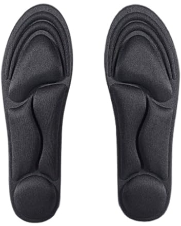 MtnLaur Memory Foam Insoles for Women 1 Pair, Inner Soles for Woman, Soft Foot Protection Cloud Feeling Insole, Shock Absorption, Foot Pain Relief, Comfort Cushion Pads (Black, Women : 2-6 UK)