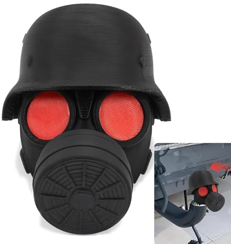 Abdeckkappe für Anhängerkupplung, Schutzkappe Anhängerkupplung Gasmaske Helm Form, Anhängerkupplung Abdeckung Lustig, Staubdicht Wasserdicht, für 50mm Kugelkopf Anhänger Anhängerkupplungen (Rot)
