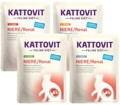 arelf Bundle Feline Diet Niere/Renal Nassfutter 20 x 85g Bundle | Diätfutter für Katzen bei Niereninsuffizienz | 4 Sorten Rind, Huhn, Pute & Ente | Spezialnahrung bei Nierenschwäche
