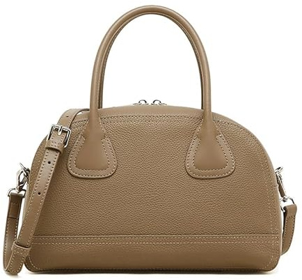 MOSAMHUA Echt Leder Damen Bowlingtasche | Einzigartig Minimalistisch Wandelbare Schulter- & Crossbody | Stylish für Casual, Arbeit & Alltag | Premium Handgefertigte Tote