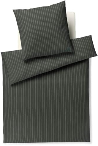 Joop! Bettwäsche Soft Stripes 45003 04 Green Flanell Grün Linien Nadel Streifen Gestreift Winter, Größe:135 cm x 200 cm