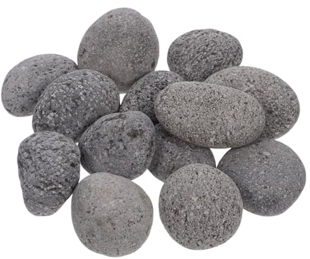 FUTUREORYY Pietre Vulcaniche per Braciere 1 kg, Ciottoli di Fuoco Naturali per Caminetto e Tavolo da Fuoco, Rocce Resistenti per Esterni e Interni, Supporto Riscaldante per Patio e Feste