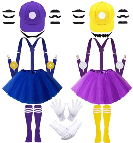 C4, costume da carnevale per adulti e donne, costume di carnevale da donna, costume da cosplay con gonna in tulle, berretto con bretelle per barba, guanti e calze per carnevale e feste a tema