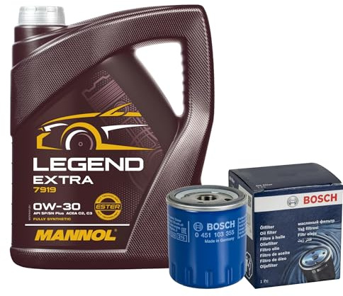 EISENFELS Inspektionspaket enthält 5 Liter Motoröl Legend Extra 0W-30 Ölfilter für Crossland X 75 1.2 P17 Grandland A18 2.0 D Combo Großraumlimousine