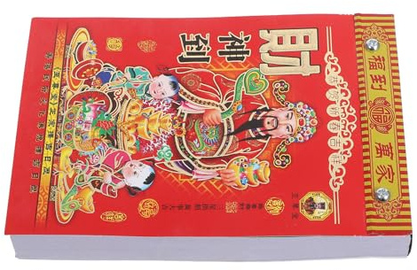 DOITOOL Chinesischer Tageskalender 2026 Abreißkalender für Wand mit Traditionellen Feiertagen und Tipps für Alltag Roter Papierkalender für Zuhause und Büro