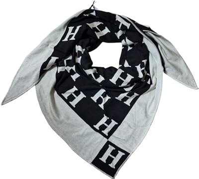 Zwillingsherz Damen Schal Dreieckstuch Dreieckschal Modell Paisley, Teddy Herz, Dog lover, Teddy schal, oops, H mit Rand,kuschelig weich Baumwolle Polyester großes warmes Halstuch Herbst Winter