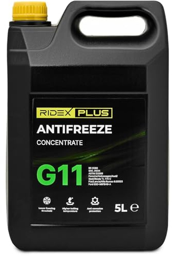 RIDEX PLUS Kühlerfrostschutz/Antifreeze G11 Grün Konzentrat 5L bis -38°C 1602F0042P Kompatibel mit VW Audi Porsche Seat Skoda Fiat Lancia Alfa Romeo Ford