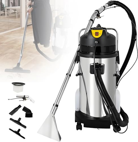 GEJLELDS Macchina per la Pulizia di tappeti Commerciali da 30L/40L/60L, aspirapolvere Professionale 3 in 1 per tappezzeria, aspiraliquidi, pulitore Portatile per Hotel e uffici 40L
