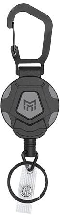 Llavero retráctil, llavero extensible, rollo de identificación con cuerda de acero retráctil de 60 cm, para identificación, resistente rollo de identificación, soporte para tarjetas, clip para