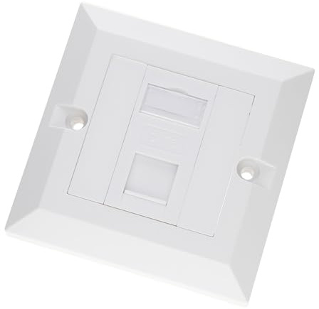 kenable RJ45 Wall Socket Face Plate Cat6 Single 1 Port Ethernet Network Outlet with Euro Module Keystone Jack White