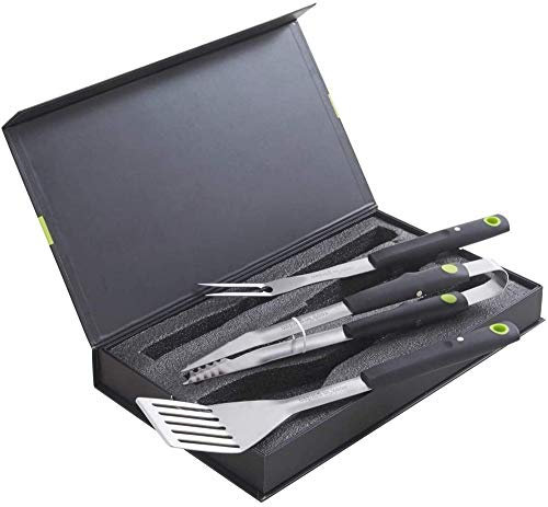 Cook'in Garden Coffret d'Ustensiles Aimantés - Modèle AC170 - 3 Pièces - Spatule, Fourchette et Pince - Dimensions L47 x l26 x 5,5H centimètres