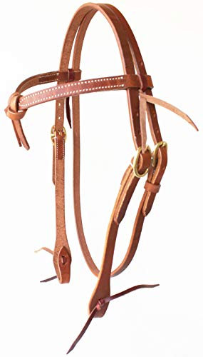 Amish USA Tack Horse Saddle Bridle Western Leather Headstall Brass 78RT02