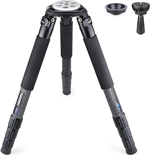 INNOREL RT90C Sistemático Trípode Fibra Carbono Fotografía Profesional 160cm/63pulgadas, 4 secciones, Carga Máxima 40kg, Tubo Máximo φ40mm, con Bolsa/Adaptador para Tazón 75mm(Trípode+Adaptador)