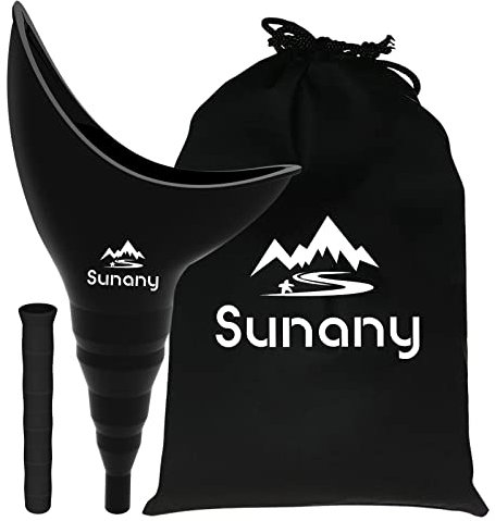 Sunany Orinatoio Femminile, Dispositivo per minzione in Silicone da Donna, Portatile, per pipì in Piedi, Riutilizzabile, Imbuto per Campeggio, Escursionismo, attività all'aperto