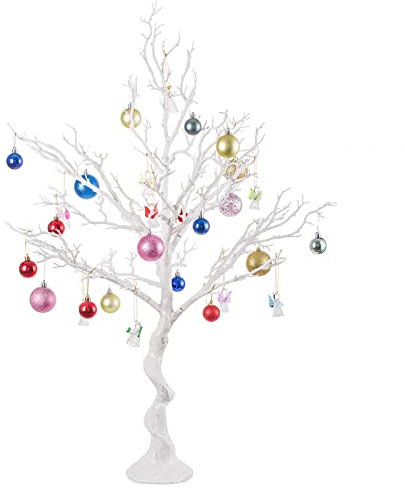 Nuptio Weißer Künstlicher Osterbaum 105cm Hoch Weihnachtsschmuck Manzanita Künstliche Bäume Dekorative Kunstzweige Zweige Innendekoration für Hochzeiten Tischaufsätze Halloween Geburtstagsfeiern