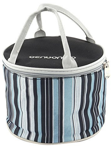 Ruilogod Streifen Drucken Camping Picknickzylinder Nahrungsmittel Getränke Lagerung Griff Kühler Mahlzeit Mittagspause