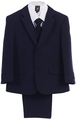 Boys Suits Set Suit Navy Toddler Navy Blue Suit Communion Husky Boys Formal Trajecito para Niño Boys Navy Suit Size 20 Husky +