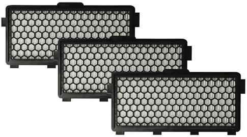 vhbw 3x filtre compatible avec Miele Complete C3 Cat and Dog Powerline, C3 Powerline aspirateur - filtre d'évacuation HEPA noir/blanc