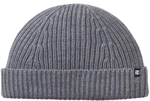Enter the Complex® Berretto Corto Fisherman, Berretto Docker da Uomo e da Donna, 100% Lana Merino, Grigio, Taglia Unica