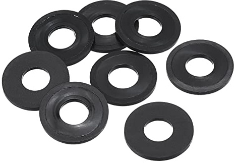 PATIKIL M10 Nylon Flache Unterlegscheiben 8 Pack 10mm ID 25mm AD Dichtungsringe Beilagscheiben Dichtring für Wasserhahn Rohrleitung Wasser Schlauch Befestigung Bolzen Schwarz