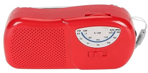 Hochempfindliches AM-FM-Radio mit Integriertem Lautsprecher, Vintage-Taschenradio für Outdoor-Reisen nach Hause, Klarer Klang, Leicht zu Tragen (Rot)