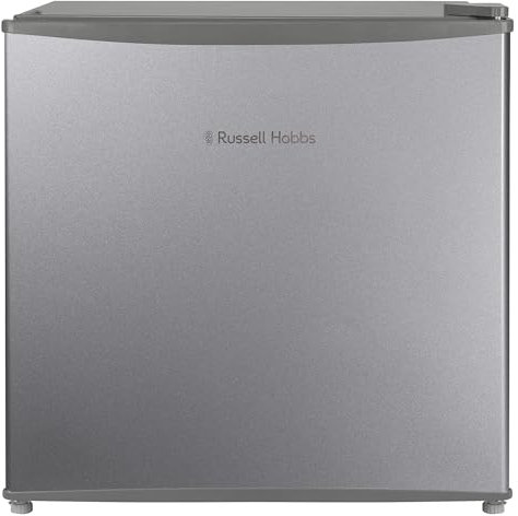 Russell Hobbs Table Top Larder Mini Fridge 43 Litre Capacity, Reversible Door & Adjustable Feet, Small Fridge, Manual Temperature Control, Ice Box, Silver RHTTF0E1SS
