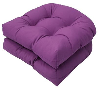 FYHTC 2 Stück Sitzkissen in 48x48cm, Bequeme Sitzkissen U-förmiges Kissen Sofa Rattan Stuhlkissen für Korbstuhl Sitz Terrassenmöbel Esszimmerstuhl Pad(Purple)
