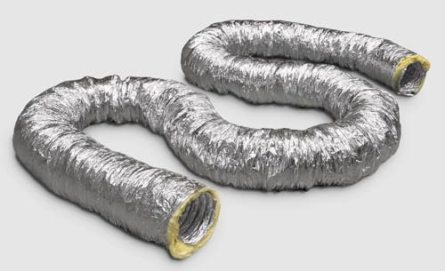 Flexibler Luftkanal Isolierter Abluftschlauch Luefterschlauch Flexibel Aluminium Flexrohr lüftungsschlauch luftröhre ISOTHERM LIGHT 127/10m Anschluss für Lüftung (102/10m)