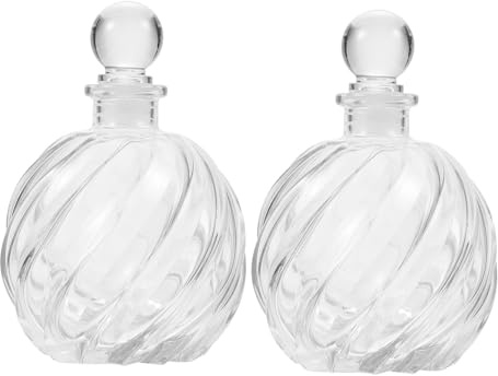 LIFKOME 2piezas Botellas Difusoras De Vidrio Transparentes De Aromaterapia Fragancias con Boca Pequeña Visibilidad Clara para Uso Doméstico y Oficina
