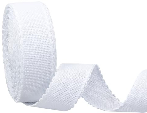 BENECREAT Fascia Aida Bianco 13.5m × 35mm Tessuto Punto Croce per Cucito