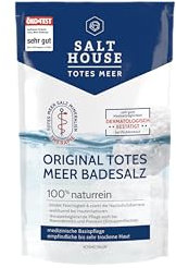 Salthouse Original Totes Meer Badesalz 500g - 100% naturreiner Badezusatz, wohltuend bei Hautirritationen, ideal für empfindliche & trockene Haut, Pflege bei Neurodermitis & Schuppenflechte