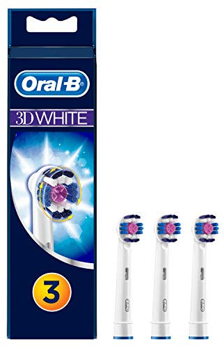 Oral-B 3D White - Set de 3 cabezal recambios para cepillo de dientes recargable, blanqueamiento diente por diente