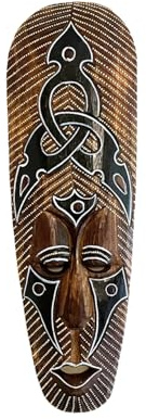 OMA African Tribal Mask For Blessing & Protection Wood Carved African Decor BRAND