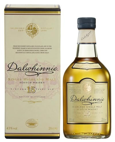Dalwhinnie 15 Year Old Single Malt Scotch Whisky | 43% vol | 20cl | Highland Whisky | Smooth & Aromatic | Scottish Whisky with Delicate Spice | with Gift Box