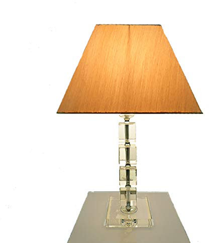 Dapo LED-Kristall-Tisch-Leuchte-Lampe ARTE, H: 53 cm, inklusive LED-Leuchtmittel E27 1x 6W, Nachttisch-Fenster-Kommode-Fernseh-Leuchte-Lampe (klar-Gold, Arte 53 cm)