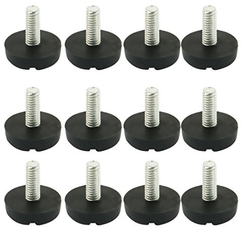 sourcing map 12 Stück Rutschfeste Möbelfüße Verstellbar M6 x 20 mm Gewinde zu Nivellierung