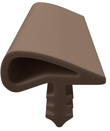 DIWARO® Zimmertür-Dichtung ZT016 | weiß oder braun | 5 lfm für Zimmertüren und Innentüren. Zum Schallschutz und abdichten der Tür. Bestehend aus TPE (Thermoplastischen Elastomer) (braun)