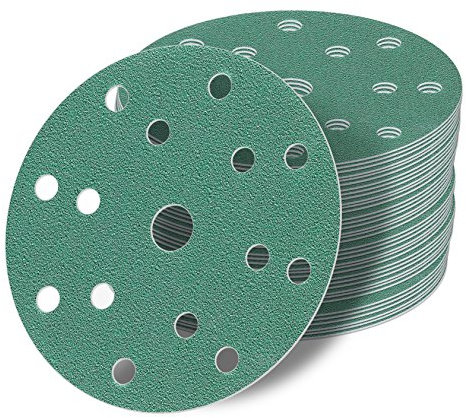 150 mm Exzenter Schleifscheiben Sortiment SET 100 Scheiben P150 P120 P100 P80 P60, 15 Loch Klett Schleifpapier