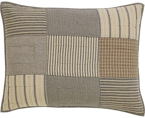 VHC Brands Farmhouse Bedding-Sawyer Mill™ Sham, Standard 21x27, Charcoal Grey