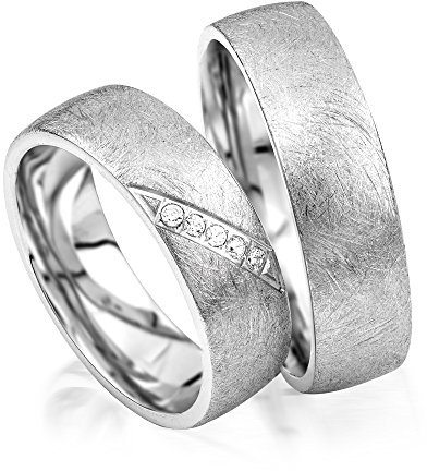 2x Platin Eheringe Partnerringe Trauringe Verlobungsringe inkl. Gravur und Steine PTJC22-600