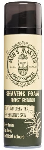 Men's Master Sanfter Rasierschaum für empfindliche Haut | Mit Aloe Vera & grünem Tee | Schützt & beruhigt die Haut | Ohne Parabene & künstliche Farbstoffe