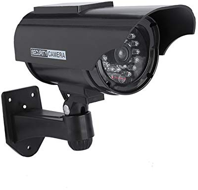 Sonew Dummy Kamera, Fake Überwachung Kamera, Überwachungskameras mit roter Blinkender LED für Innen/Außen(Black)